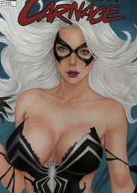 Image for Black Cat Symbiote Sketch Cover by nena arte