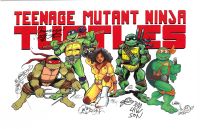 Image for Maui Comic Con 2024 exclusive TMNT 40th anniversary print, 11x17 – signed by 5 Mirage Comics contributors