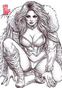 Image for Emma Frost - THE WHITE QUEEN / Bazal. 11,7x 8,3 in. 