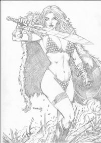 Image for Red Sonja Pencil Illustration 9x12