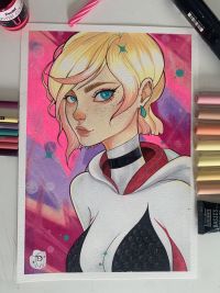Image for Gwen Stacy Mixed Media Portrait