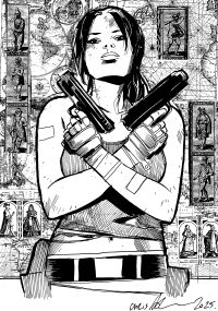 Image for Lara Croft Pen and Ink Drawing