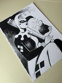 Image for Harley Quinn Pen and Ink Drawing