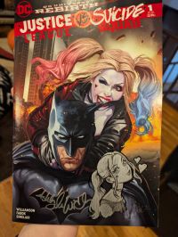 Image for GRRR!! Cutie-Pie Harley Quinn remarque on my Justice League vs Suicide Squad #1 by Ashley Witter