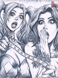 Image for Harley Quinn and Poison Ivy - SIZE REALLY MATTERS / Bazal. 11,7x15,8 in. 