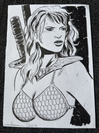 Image for Red Sonja Pen and Ink Drawing