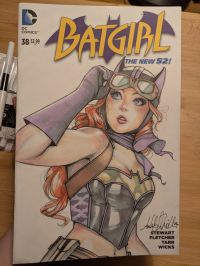Image for BOMBS AWAY!!! Bonus in Description! Bombshell Batgirl Sketch Cover by Ashley Witter