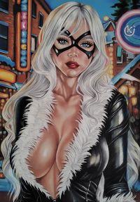 Image for Black Cat Colored Pencil Art