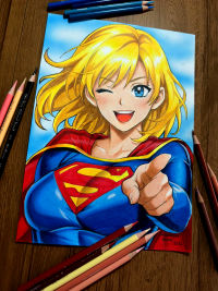 Image for Supergirl Anime-Style Illustration