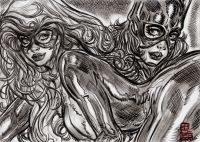 Image for Black Cat and Batgirl - INTENTIONAL CLOSENESS / Bazal. 11,7x8,3in. 