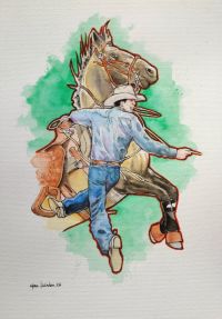 Image for 2 Western Watercolor Illustrations 9x12