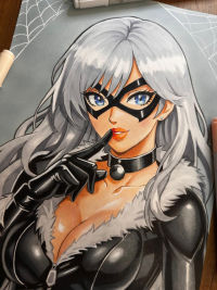 Image for Black Cat Pin Up Art