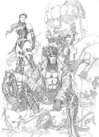 Image for X-Men Team  11"x17"