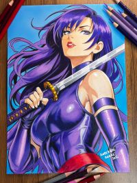 Image for Psylocke Colored Pencil Illustration