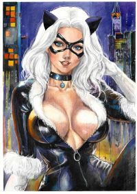 Image for Blackcat city scape by Tetiana Sheludchenko and a bonus print SEE DESCRIPTION!!!