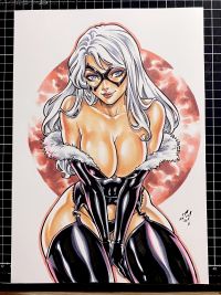 Image for Black Cat Original Art by Júnior Maia