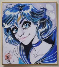 Image for Sailor Mercury Original Art on Japanese Shikishi