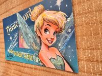 Image for Tinker Bell hand painted Illustration on vintage Disneyland tribute Postcard