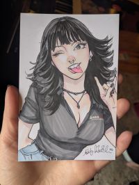 Image for I MET THE CUTEST GIRL AT THE MALL! Original Sketch Card Signed by Ashley Witter