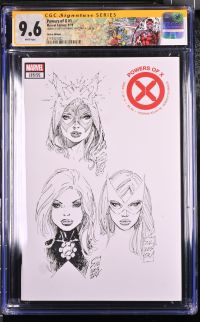 Image for Powers of X #1 | Sketch Edition | CGC 9.6 | Signature SeriesSIGNED & SKETCH BY MARC SILVESTRI ON 7/23/231st appearance of Rasputin,Cylobel & Cardinal.Partial blank cover.Jonathan Hickman storyR.B. Silva art