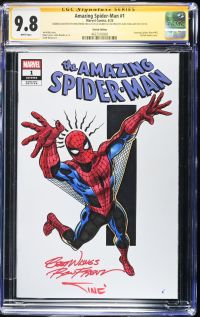 Image for Amazing Spider-Man #1 | Sketch Edition | CGC 9.8 | Signature SeriesCGC Signature Series witnessed the Ron Frenz signing on 6/21/25.CGC Signature Series witnessed the Alex Sinclair signing on 7/27/25.SIGNED & SKETCH BY RON FRENZ ON 6/21/25 & SIGNED & COLORED BY ALEX SINCLAIR ON 7/27/25Amazing Spider-Man #965Partial blank cover.Joe Kelly storyPepe Larraz, John Romita Jr. &Scott Hanna art