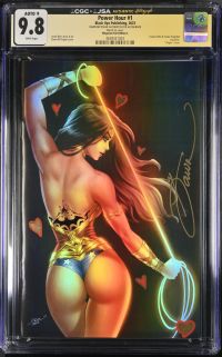 Image for Power Hour #1 CGC 9.8 Signed by Dawn McTeigue w Batman Tramp stamp/hearts remark with Signature