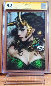 Image for Loki #1 by Artgerm signed and dated in multicolor with a self-portrait sketch CGC 9.8