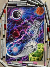 Image for Silver Surfer/Shalla Bal-11”x17”- by JAK
