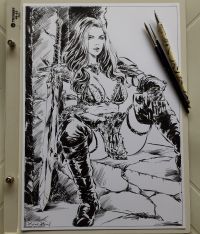 Image for Red Sonja - ink by Rafael Paiva