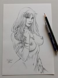 Image for Vampirella - Pencil Sketch by Rafael Paiva