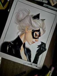 Image for BLACK CAT - Pinup art by Guilherme Silva - 11" x 14"