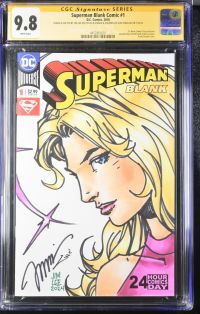 Image for Superman Blank Comic #1 | CGC 9.8 | Signature SeriesSIGNED & SKETCH BY JIM LEE ON 7/30/24 & SIGNED & COLORED BY ALEX SINCLAIR ON 7/30/2424 Hour Comics Day exclusive.Manufactured with blank interior pages.Partial blank cover.