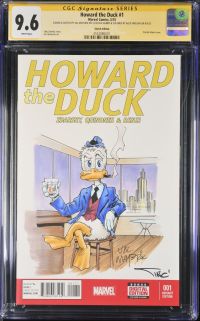 Image for Howard the Duck #1 CGC 9.6 Signed & Sketched by Val Mayerik, Signed & Colored by Alex Sinclair
