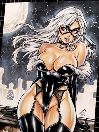 Image for Black Cat Original Art by Junior Maia