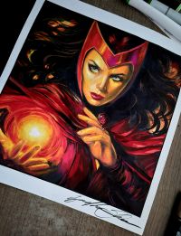 Image for SCARLET WITCH - Pinup art by Guilherme Silva - 11" x 12"