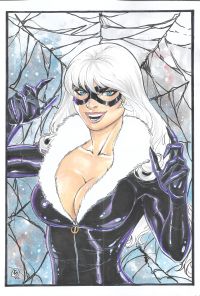 Image for Black Cat Pin Up "9x12" A4