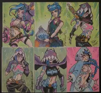 Image for League of Legends Arcane Jinx Sketch Card Set by Phill Moy