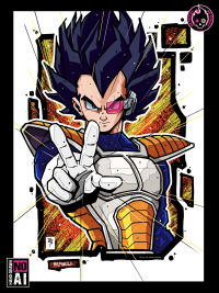 Image for A3 Vegeta [ART PRINT] [SIGNED AND EMBOSSED]
