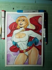 Image for Power Girl Pin Up "9x12" A4
