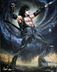 Image for Kiss  - Starchild - Paul Stanley - OA connecting 2x Black paper 11x17 Pages 