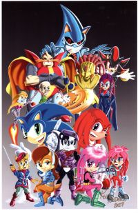 Image for SONIC THE HEDGEHOG UNIVERSE COLOR PRINT SIGNED KEN PENDERS