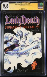 Image for Lady Death Swimsuit Special #1 (1631/2000) CGC 9.8 Signed by Steven Hughes, Jason Jensen & Brian Pulido