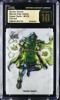 Image for Doctor Doom Marvel Flair #CC8 Carved CGC Pristine 10
