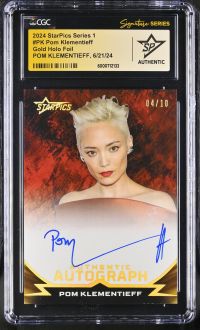 Image for 2024 StarPics Series 1 #PK Gold Holo Foil Signed by Pom Klementieff