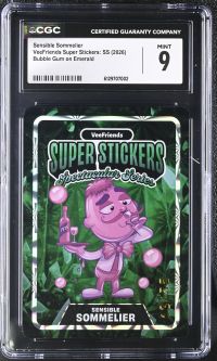 Image for Sensible Sommelier | VeeFriends Super Stickers: SS | Bubble Gum on Emerald | CGC 9