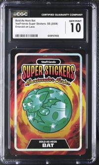 Image for Bold As Heck Bat | VeeFriends Super Stickers: SS | Emerald on Lava | CGC GEM MINT 10