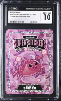 Image for Smooth Spider | VeeFriends Super Stickers: SS | Bubble Gum on Bubble Gum | CGC GEM MINT 10