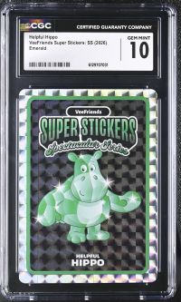 Image for Helpful Hippo | VeeFriends Super Stickers: SS | Emerald | CGC GEM MINT 10