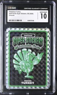 Image for Tenacious Turkey | VeeFriends Super Stickers: SS | Emerald | CGC GEM MINT 10