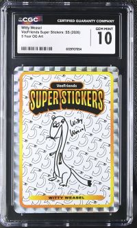 Image for Witty Weasel | VeeFriends Super Stickers: SS | 5 Year OG Art | CGC GEM MINT 10